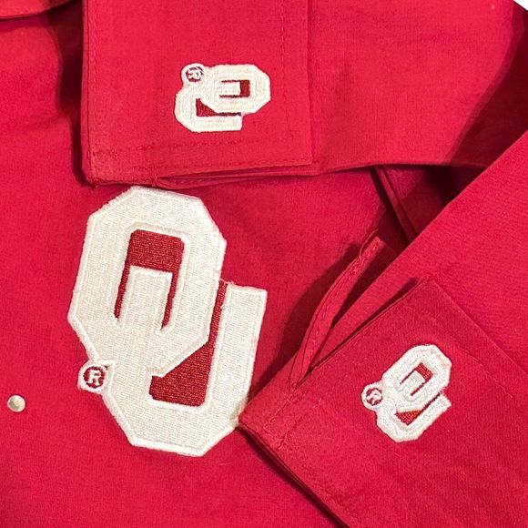 Vintage Cadre Athletic Embroidered University of Oklahoma Button Down - Sz Small - Picture 4 of 5